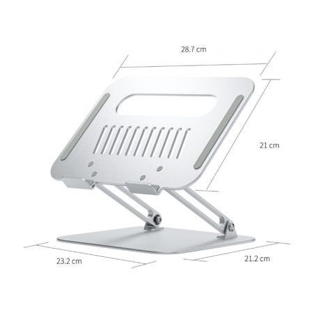 Aisens Soporte de Sobremesa XL Ajustable para Portátil y Tablet 10-17 Pulgadas, Plata